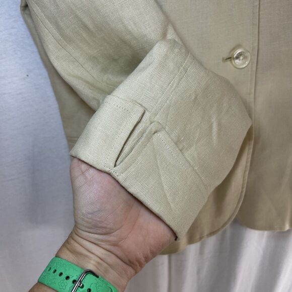 Lauren Ralph Lauren LRL Women’s Linen Blazer Cream Beige Size US 14 - Picture 4 of 8